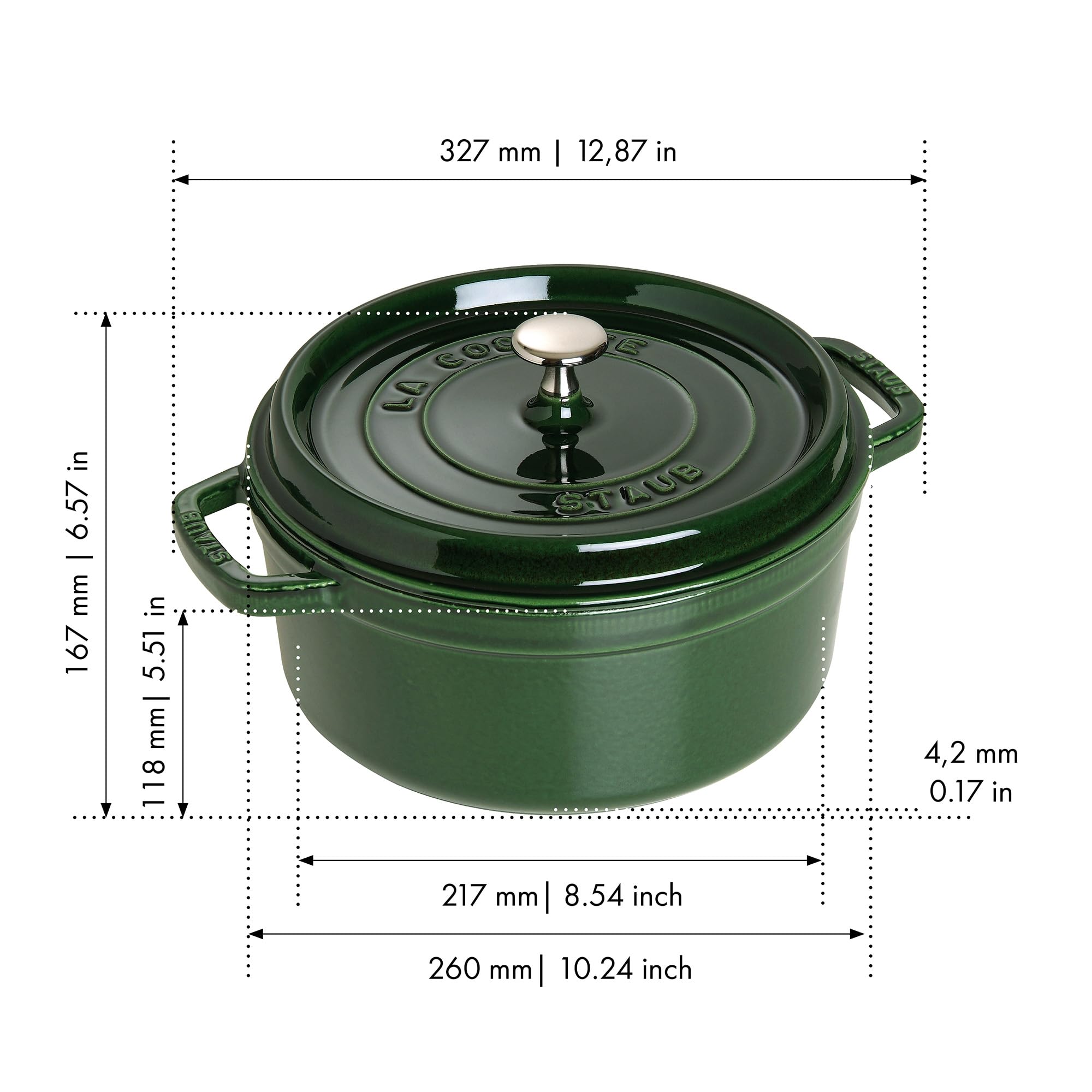 Amazon.com: Staub 5.5 Quart Round Cocotte, Basil | The everyday